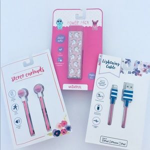 Lot Of 3 -Vivitar Power Pack, Cable And Earbuds.